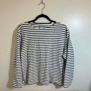 Pendleton Blue and White Long Sleeve Striped Shirt Women's Size XL